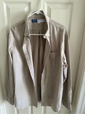 Old Navy Men's Light Taupe Button-Down Shirt